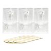 Rolson 61328 3Pc Removable Transparent Adhesive Hooks, Black