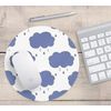 White & Purple Rain Clouds Raindrops Weather Rainy Day Pattern PC Office Computer Round Mouse Mat Pad Desk Mousemat Mousepad