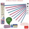 Doms Zoom Ultimate Triangular Grip Pencils Eraser Sharpener Smooth Write Draw