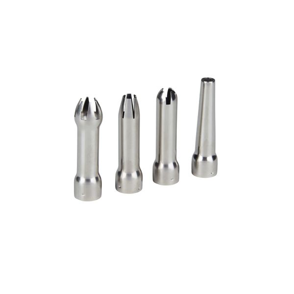 RuneSol 4 x Stainless Steel Whipped Cream Dispenser Tips, Four Cream Whipper Nozzles Multipack, Replacement Parts for Creating Whipping Cream for Dessert Decoration, Cake Decorating