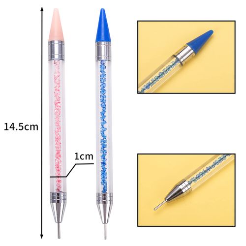Euvoym 2 Pieces Rhinestone Diamond Painting Pen Diamond Painting Tools for 5D DIY Painting Gem Jewel Wax Picker Tool Cross Stitch Accessories