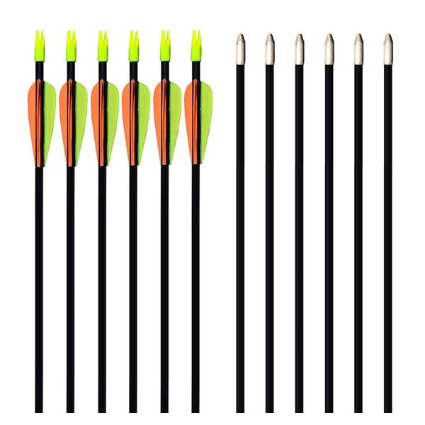 GPP 28" Fiberglass Archery Target Arrows - Practice Arrow or Youth Arrow for Recurve Bow- 12 Pack