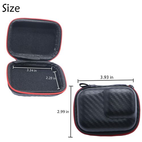 QUJIFETU Mini Carrying Case Compatible with GoPro Hero 13 Black PU, Compatible with GoPro Hero 12/11/10/9/DJI Osmo Action,AKASO,Campark,YI Action Camera and More (L)