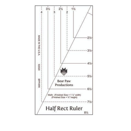 Bear Paw Productions Half Rect Ruler Templates-Acrylic, None
