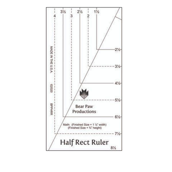 Bear Paw Productions Half Rect Ruler Templates-Acrylic, None