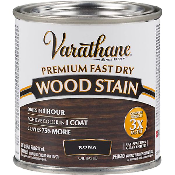 Varathane 262029 Premium Fast Dry Wood Stain, Half Pint, Kona, 8 Fl Oz