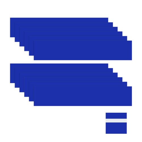 M METERXITY 12-Pack Engraving Blank Materials Double Color 10x2 Inch, 1.3mm Thick ABS Plastic Sheet Yard Signs Name Plate for Door/Office/Home/Conference/Hotel/DIY Carving[Blue/White]