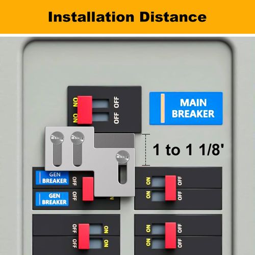 QYZZRS 2Set Generator Interlock Kit Compatible with Thomas & Betts, Challenger 150 or 200 Amp Panel,1 to 1 1/8 Inch Spacing Between Main and Branch Breaker,Professional Interlocking Kit (2)
