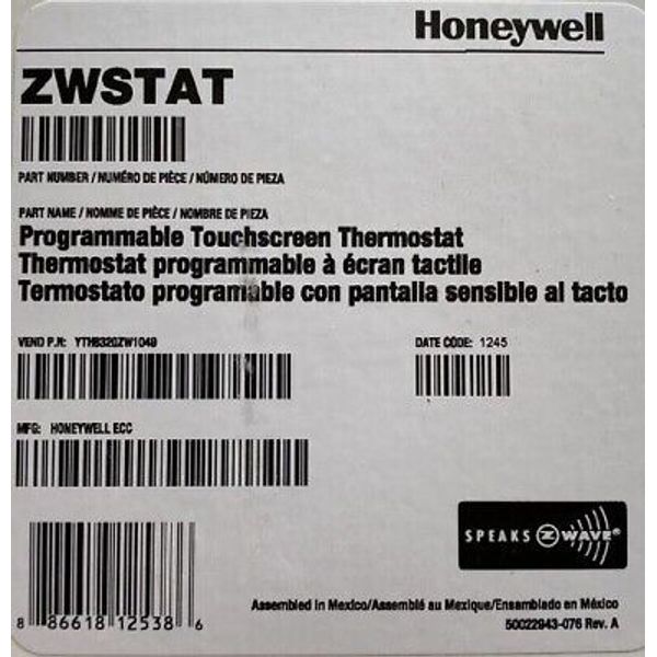 NEW Honeywell-Programmable Touchscreen Thermostat-ZWSTAT