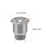 Rebower Push Button Switch SPST Copper Nickel Plated Momentary Round Button, [for Light DIY Project] - 16mm / Silver Tone