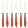 Murano Set of 6 Steak Knives Brique red