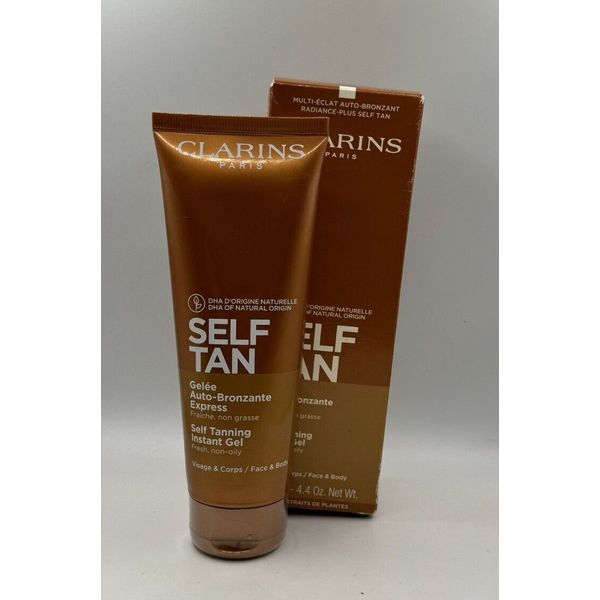 CLARINS SELF TANNING INSTANT GEL FACE / BODY 4.4 Oz/125 ml NEW IN BOX