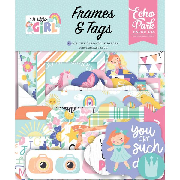 Echo Park Cardstock Ephemera 33/Pkg-Frames & Tags, My Little Girl