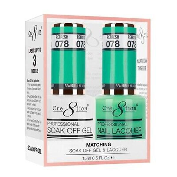 Cre8tion Soak Off Gel Polish & Matching Nail Lacquer - #78 Refresh