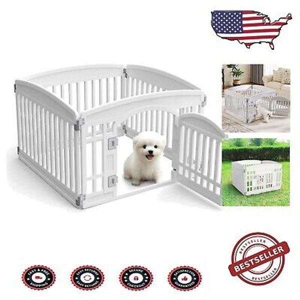 6-Panel Dog Playpen 24" | Portable Indoor/Outdoor Pet Fence for Small Dogs