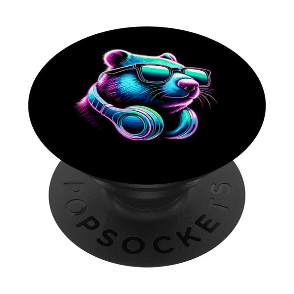 Wombat With Sunglasses And Headphones PopSockets Swappable PopGrip