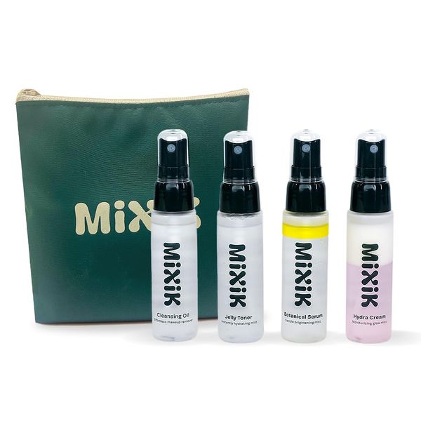 MIXIK Korean Skin Care Set, Mist Spray Skin Care Kit with Oil Cleanser, Moisturizer Cream, Hydrating Serum, and Jelly Toner, Complete Skincare Kit, 4-Pack Set (Travel Size Skincare Set, 1.0, Fl Oz)