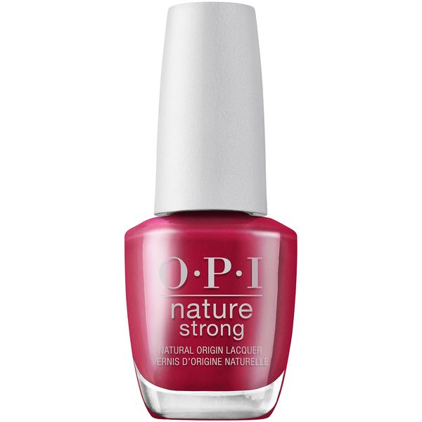 OPI Nature Strong Nail Polish | Quick Dry Vegan Nail Varnish with Long-Lasting Results | Made with Natural Ingredients | Red Shades | A Bloom with a View | 15 ml