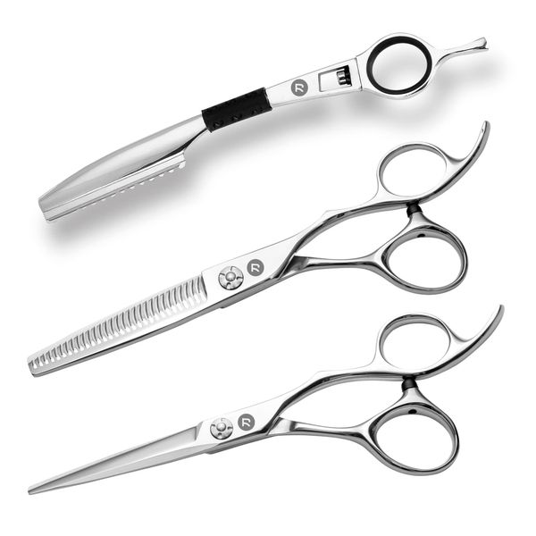 Saki Ha Professional Hair Shears Set 7.0 Inch - Includes Hair Scissors, Thinning Shears and Razor - Handmade from Japanese Steel