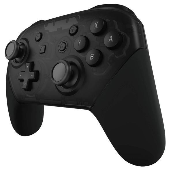 eXtremeRate Black Replacement Handle Grips for Nintendo Switch Pro Controller, Soft Touch DIY Hand Grip Shell for Nintendo Switch Pro - Controller NOT Included