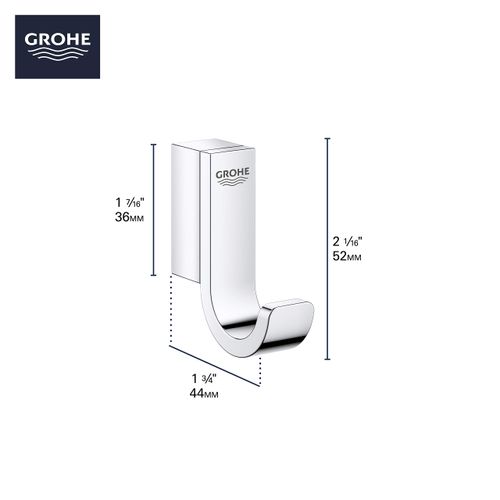 GROHE 41039GN0 Selection Robe Hook, Brushed Cool Sunrise