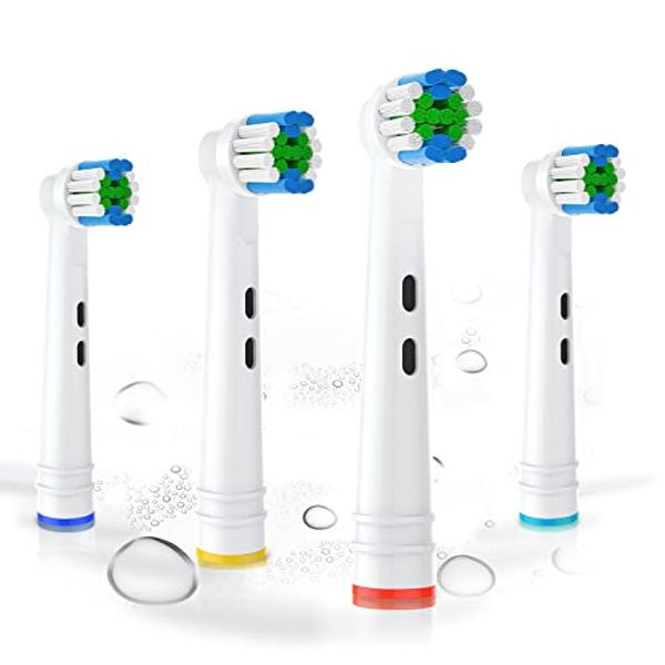 Replacement Toothbrush Heads Compatible with Braun Electric Toothbrushes, 4pcs, Small Round Brush Head for Oral B Rechargeable Toothbrush, Accessories for Pro Care