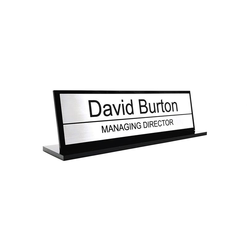 Personalised Office Desk Sign Name Plate Custom Modern Plaque Single ...