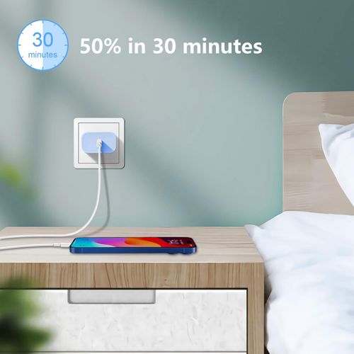 USB-C Charger Block 20w Compatible with Apple Watch Block, iWatch Series Ultra/10/9/8/7/6/SE/SE2/5/4/3,iPhone 16/15,gvmkwejk Type-C PD Fast Charging USBC Power Adapter,3-Pack Blue