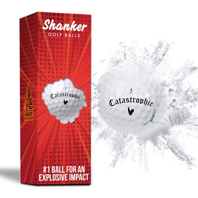 Shanker Golf Exploding Balls - Prank Balls that Explode on Impact - Funny Joke for Golfers (Sleeve of 3, Novelty)