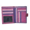 STARHIDE Womens RFID Blocking Compact Leather Multi Coloured Purse 5535 (Fuchsia Multi)
