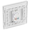 BG PCDBSRJ451W Brushed Steel Evolve RJ45 Cat6 Data Outlet - White Insert