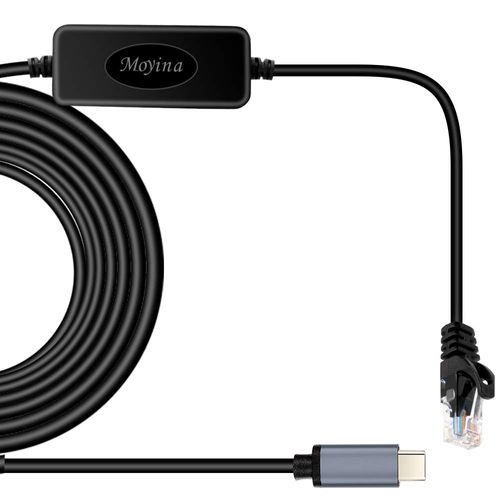 Moyina USB C to RJ45 Gigabit Ethernet Cable for MacBook Thunderbolt 3/Type-C, Windows, Chromebook, Surface Pro, Linux, Android Directly Connected to Switch, Router, Modem