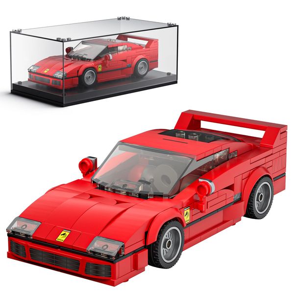 Mould King Speed Champion F40 Super Car Building Sets with Display Case, 27038 Model Car Kits Building Blocks, Collectible Car Building Kit, Building Toys Car Sets for Adults and Kids 8+(338PCS)