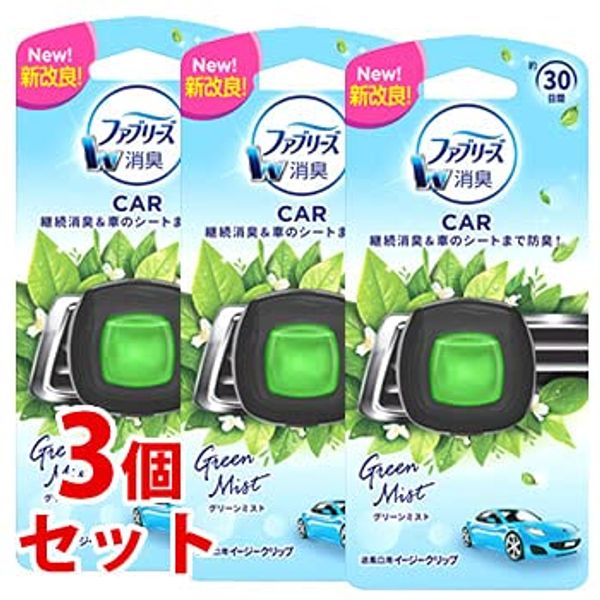 P&G Febreze Easy Clip Green Mist (0.6 fl oz (2 ml) x 3 Piece Set Car Air Freshener [P&G]