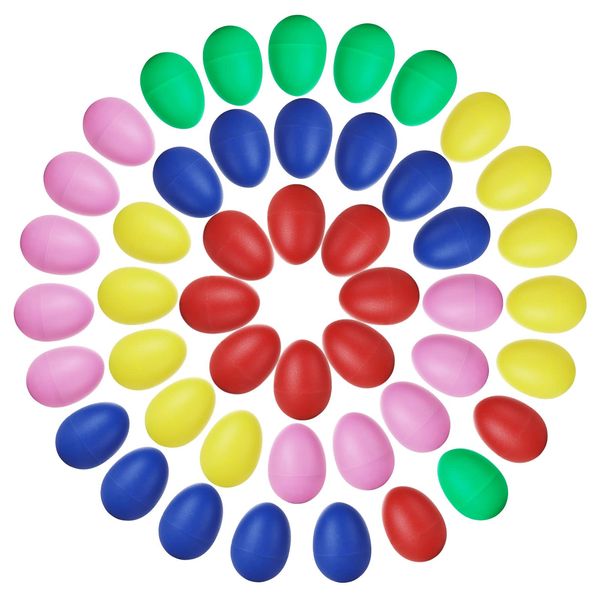 50 Pcs Egg Shakers Plastic Egg Shakers, Musical Egg Shakers Set, Colorful Musical Eggs Shakers Instrument Toys for Class