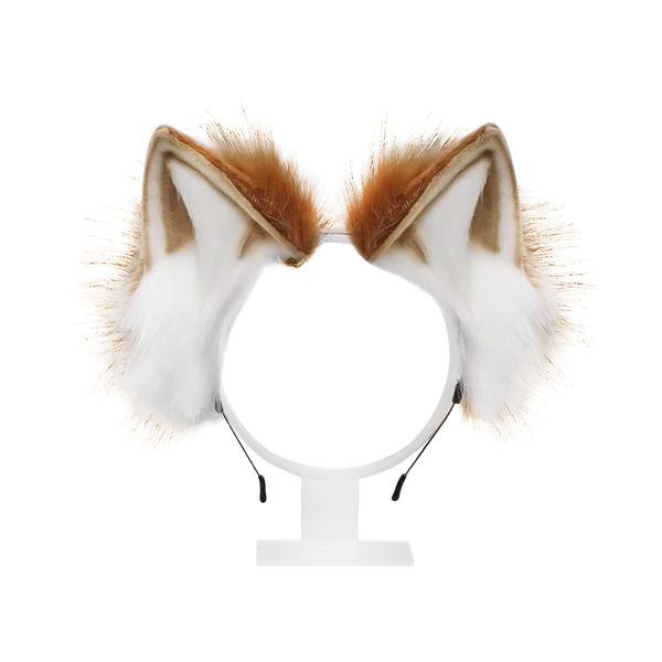 USHXVG 1 Piece Animal Ear Headband, Animal Headband, Fox Headband, Cat Ear Headband, Furry Headband, Dress up Accessory, Suitable for Parties, Cosplay and Photoshoots (Brown)