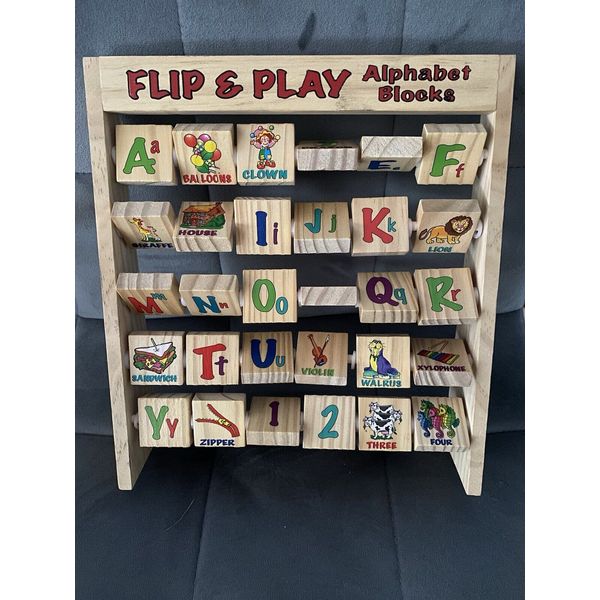 Flip And Play Fast Learning  10”x11” Alphabet Blocks “Mint Condition”