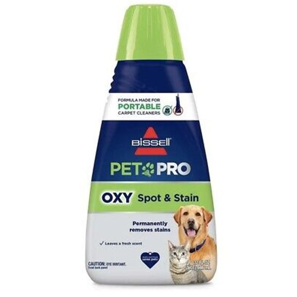 Bissell® PET PRO OXY Spot & Stain Formula for Portable Carpet Cleaners 32 oz....