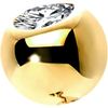 OUFER Body Piercing 14K Solid Gold Clear CZ Replacement Ball Externally Threaded for Belly Button Rings