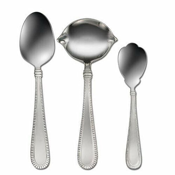 Oneida Interlude 3 Piece Hostess Serving Set , Serving Spoon, Gravy Ladle, Sugar