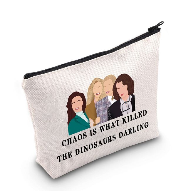 LEVLO Heathers Broadway Musical Cosmetic Make Up Bag Heathers Fans Gift Chaos Is What Killed The Dinosaurs Darling Makeup Zipper Pouch Bag (Chaos Is What)