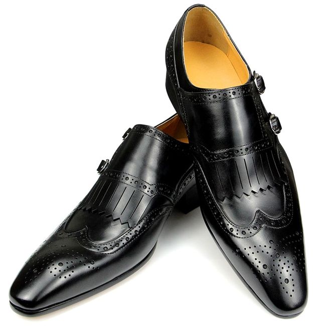 Luxury Italian Mens Oxford Shoes Genuine Cow Leather Formal Wedding Lace-Up  Office Business Party Suit Dress Shoes for Men