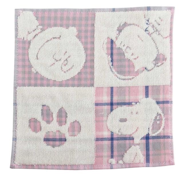 Snoopy 000193-0011-01 Towel Handkerchief (Pink) Women's Hand Towel, Approx. 9.8 inches (25 cm), Peanuts