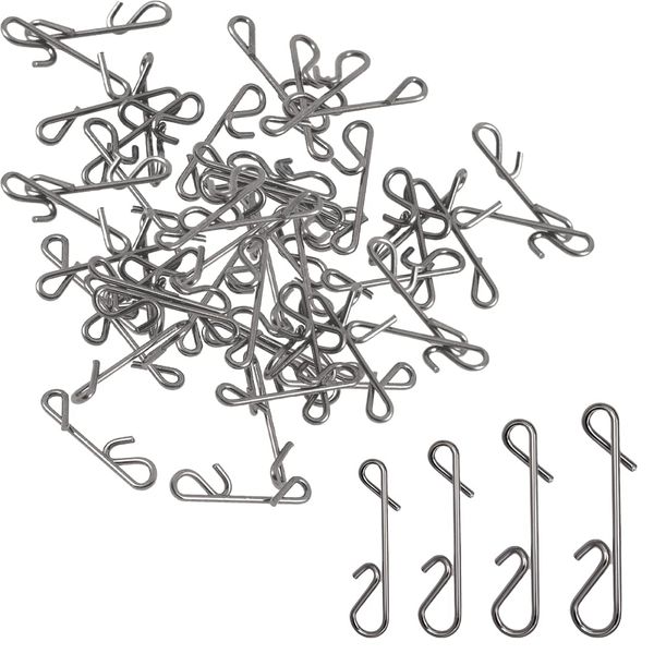 XPEX 120 Stück Angelzubehör,Knotenlosverbinder Angeln 4 Größen Knotenlos Verbinder No Knot Connector Angeln Wirbel Knotenbinder Angelzubehör fürs Meeresangeln-15mm 16mm 19mm 21mm