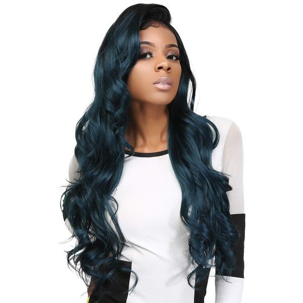 The Stylist HD LACE Front Wig Loose Curl 13X6 Deep Transparent Lace Frontal Wigs 26 Inch Human Hair Master Blend Swiss Lace Curly Long Wig - Nisha (26 Inch (BROWN HD LACE), 2-Off Black)