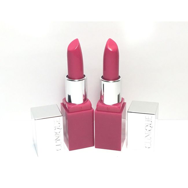 Lot of 2 Clinique Pop Lip Color Colour+Primer Lipstick 10 Punch Pop Travel Size