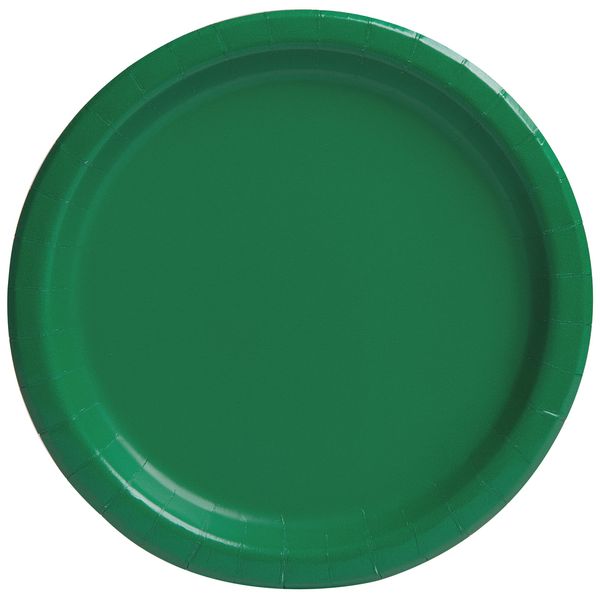 Unique 31850EU Eco-Friendly Paper Plates-23 cm-Emerald Green Colour-16 Count (Pack of 1), Pack of 16