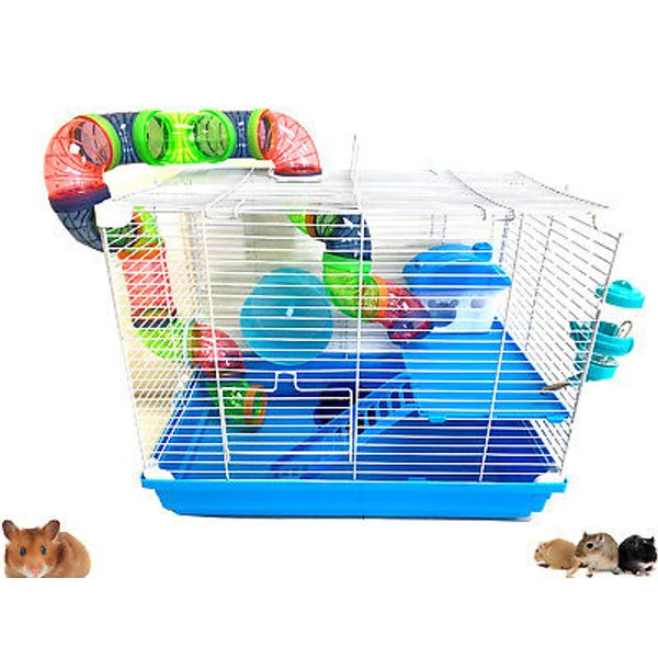 2-Levels Hamster Habitat Home Rodent Gerbil Mouse Mice Rats Guinea Pig Cage