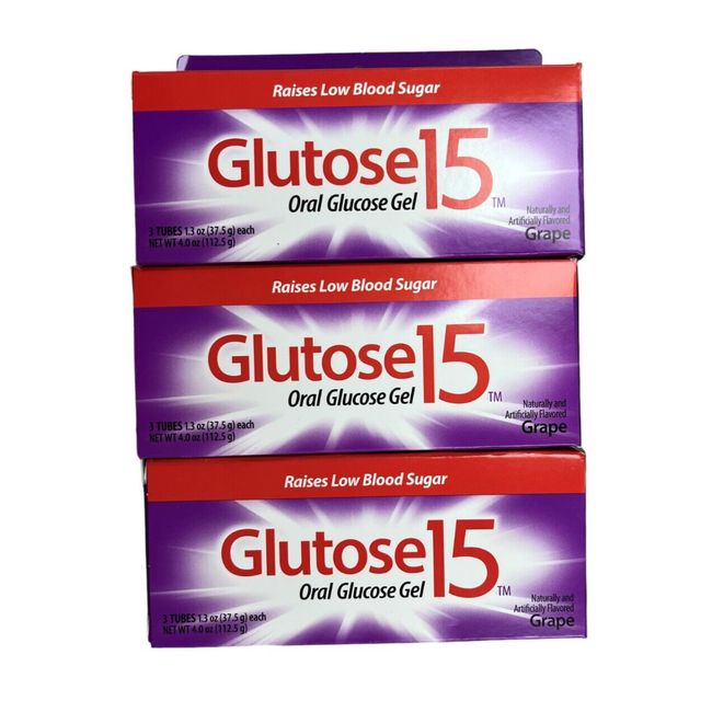 Glucose Gel GLUTOSE 15 GRAPE 3 tubes ( 3 pack ) 9 tubes total FRESH STOCK! /