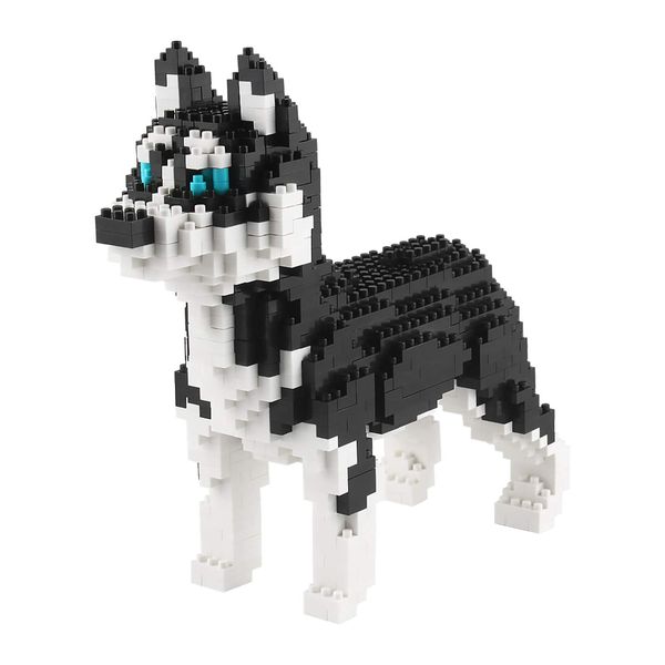 Larcele Micro Husky Dog Building Blocks Super Mini Pet Building Toy Bricks, 950 Pieces KLJM-02 (Husky)